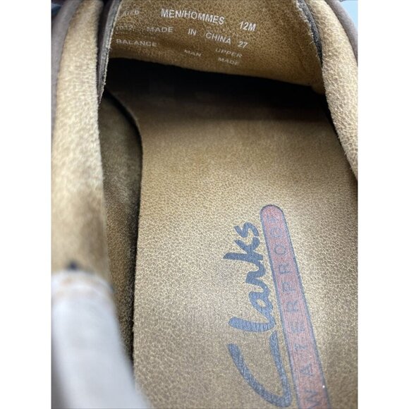 Clarks Mens Shoes 12‎ Brown Suede Waterproof Lace Up Oxfords Dress Casual Office - Picture 9 of 9